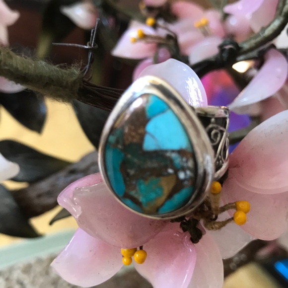 Vintage Jewelry - Vintage 925 copper turquoise ring